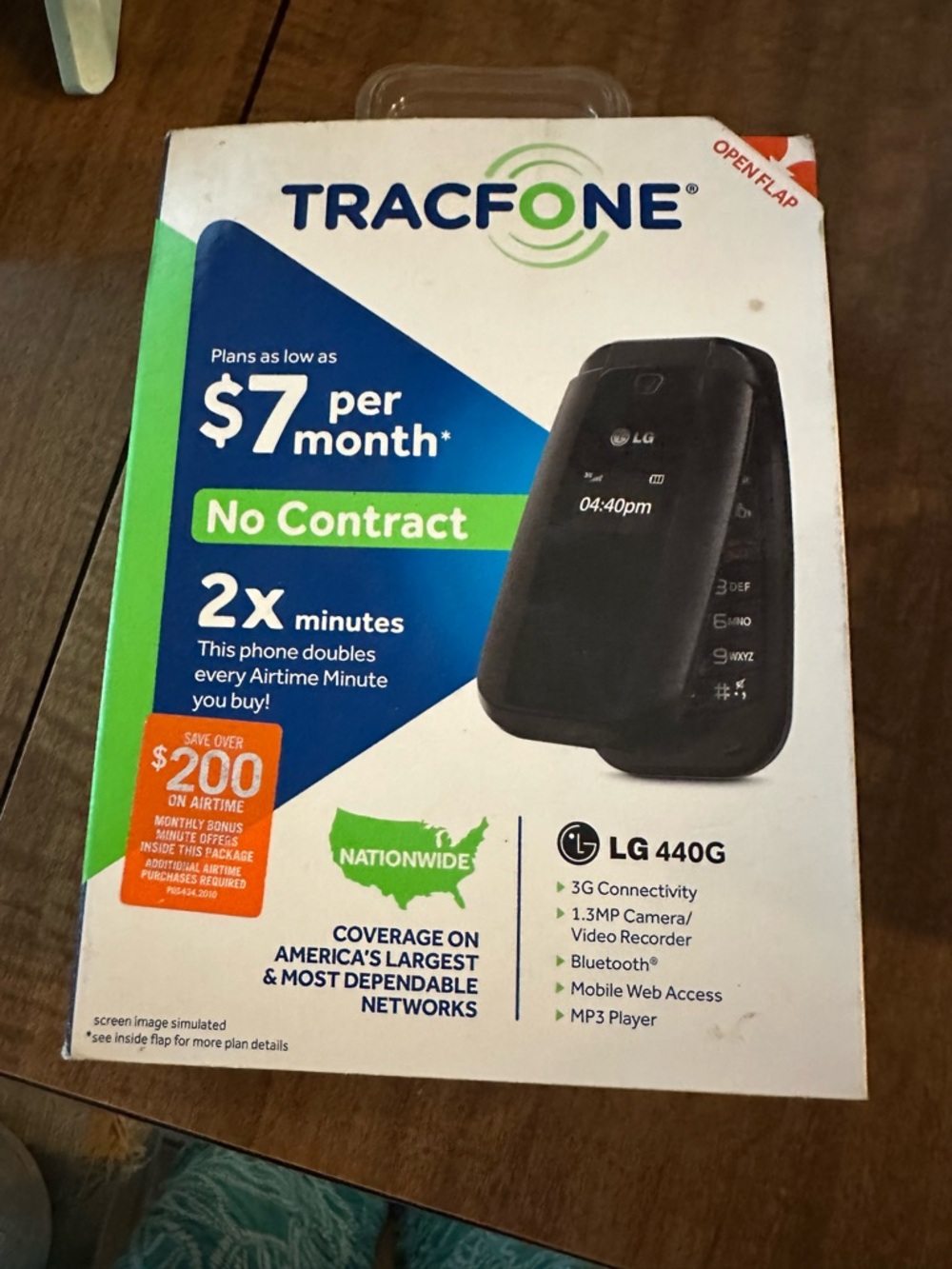 TracFone LG 440G Flip Phone - Black- new